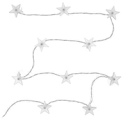 Cadena decorativa LED con ventosas 10xLED/2xAA 1,8m blanco frío