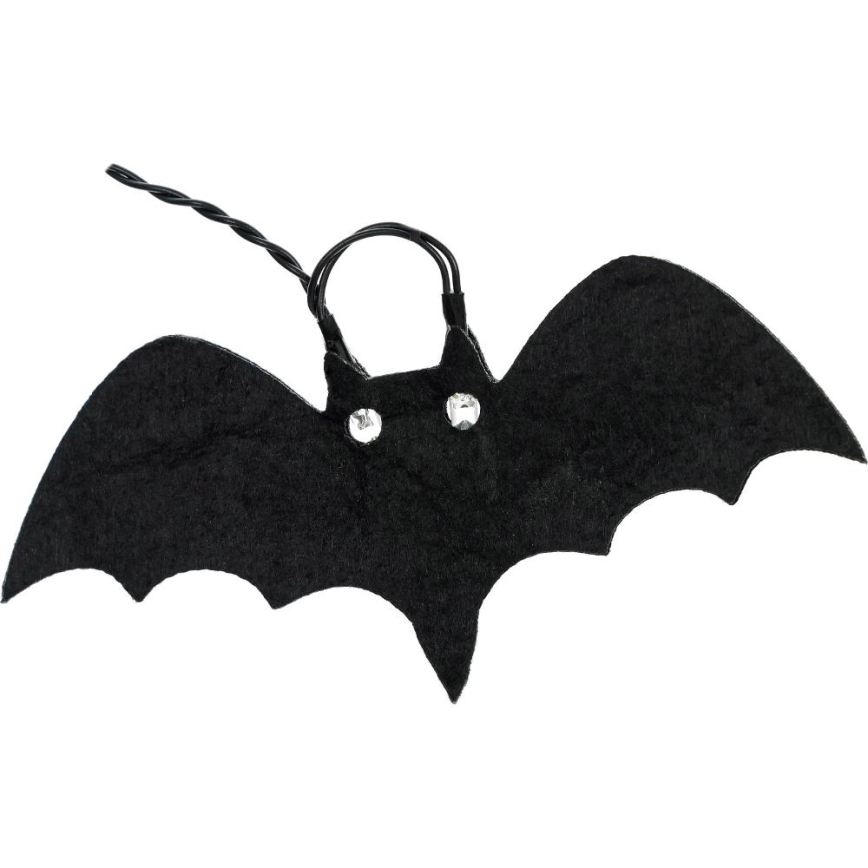 Cadena decorativa LED HALLOWEEN 10xLED/2xAA/blanco cálido 1,3m murciélagos