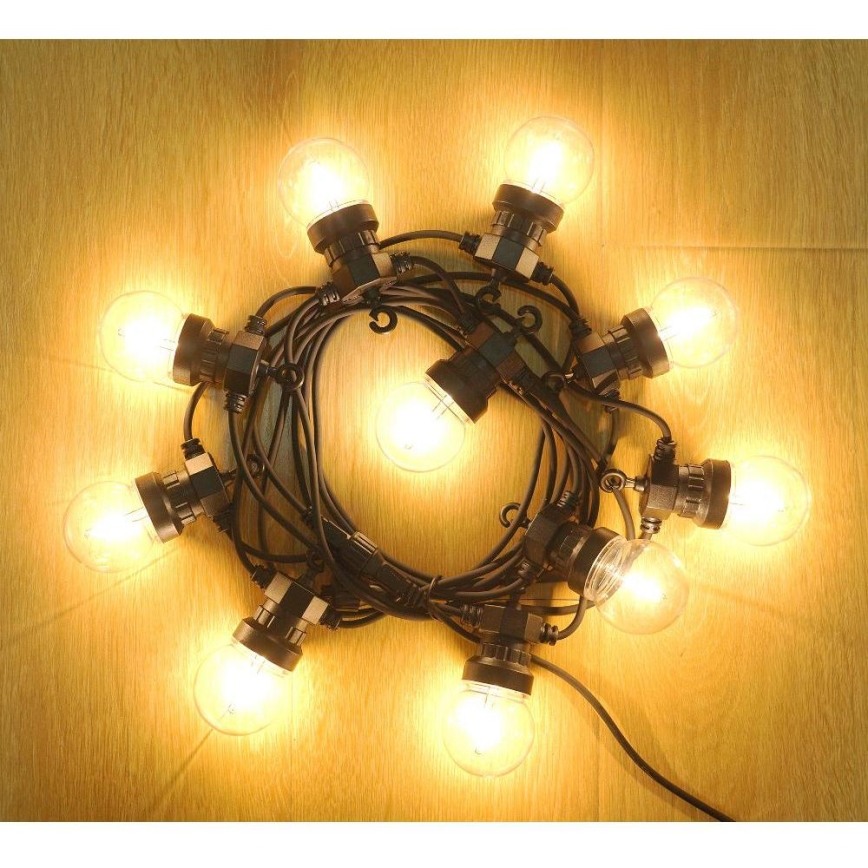 Cadena decorativa LED para exteriores GUIRNALDA G45 10xE27/230V 8m IP44 blanco cálido