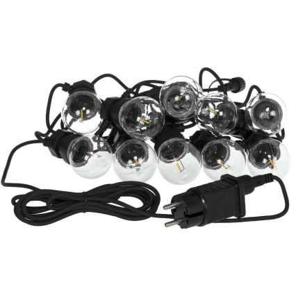 Cadena decorativa LED para exteriores GUIRNALDA G45 10xE27/230V 8m IP44 blanco cálido