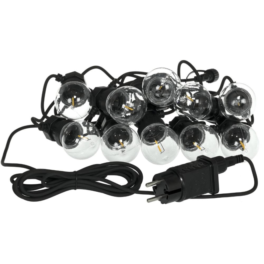Cadena decorativa LED para exteriores GUIRNALDA G45 10xE27/230V 8m IP44 blanco cálido