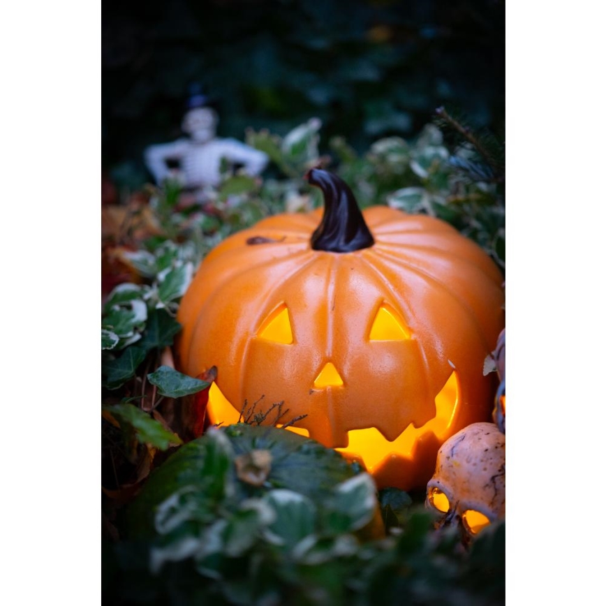 Calabaza de cerámica LED HALLOWEEN LED/3xLR44/blanco cálido