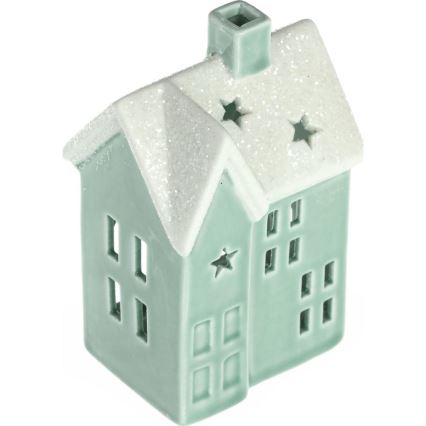 Casa de velas de porcelana 11,1 cm menta
