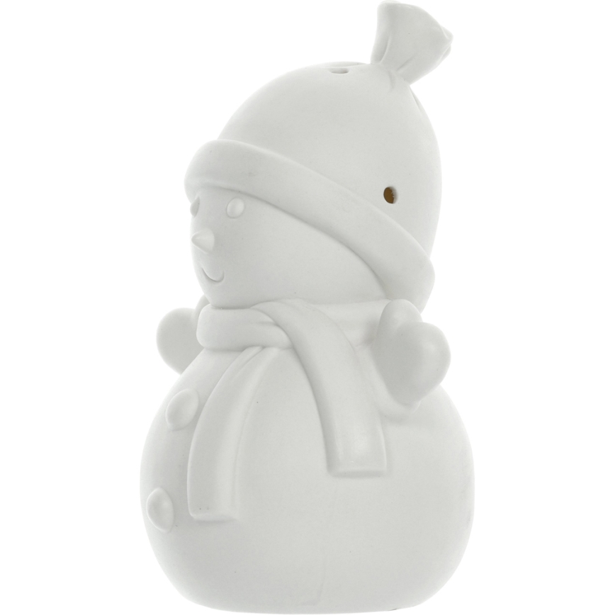 Decoración de porcelana LED de Navidad LED/3xLR44 muñeco de nieve