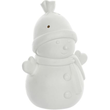 Decoración de porcelana LED de Navidad LED/3xLR44 muñeco de nieve