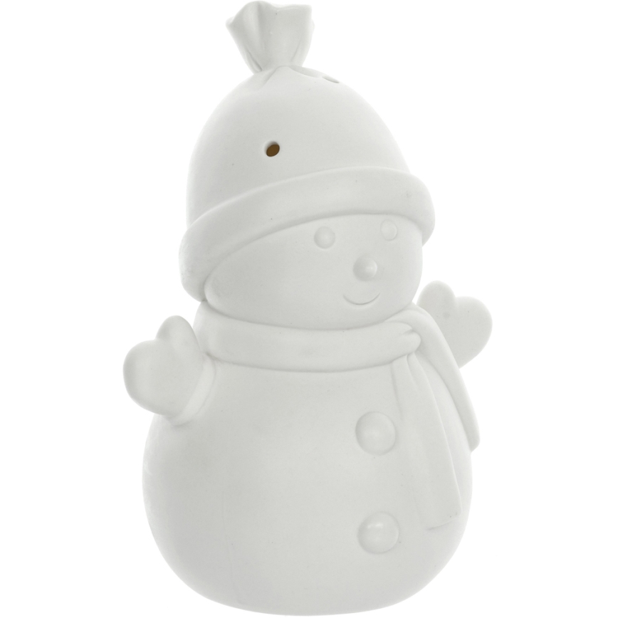 Decoración de porcelana LED de Navidad LED/3xLR44 muñeco de nieve