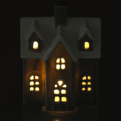 Decoración de porcelana LED LED/2xLR44/blanco cálido casa gris