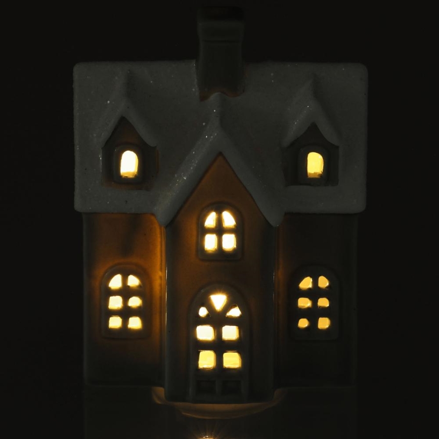 Decoración de porcelana LED LED/2xLR44/blanco cálido casa gris