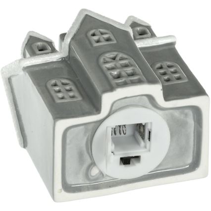 Decoración de porcelana LED LED/2xLR44/blanco cálido casa gris