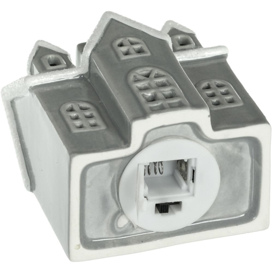 Decoración de porcelana LED LED/2xLR44/blanco cálido casa gris