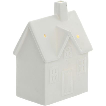 Decoración de porcelana LED LED/3xLR44/blanco cálido Casa Blanca