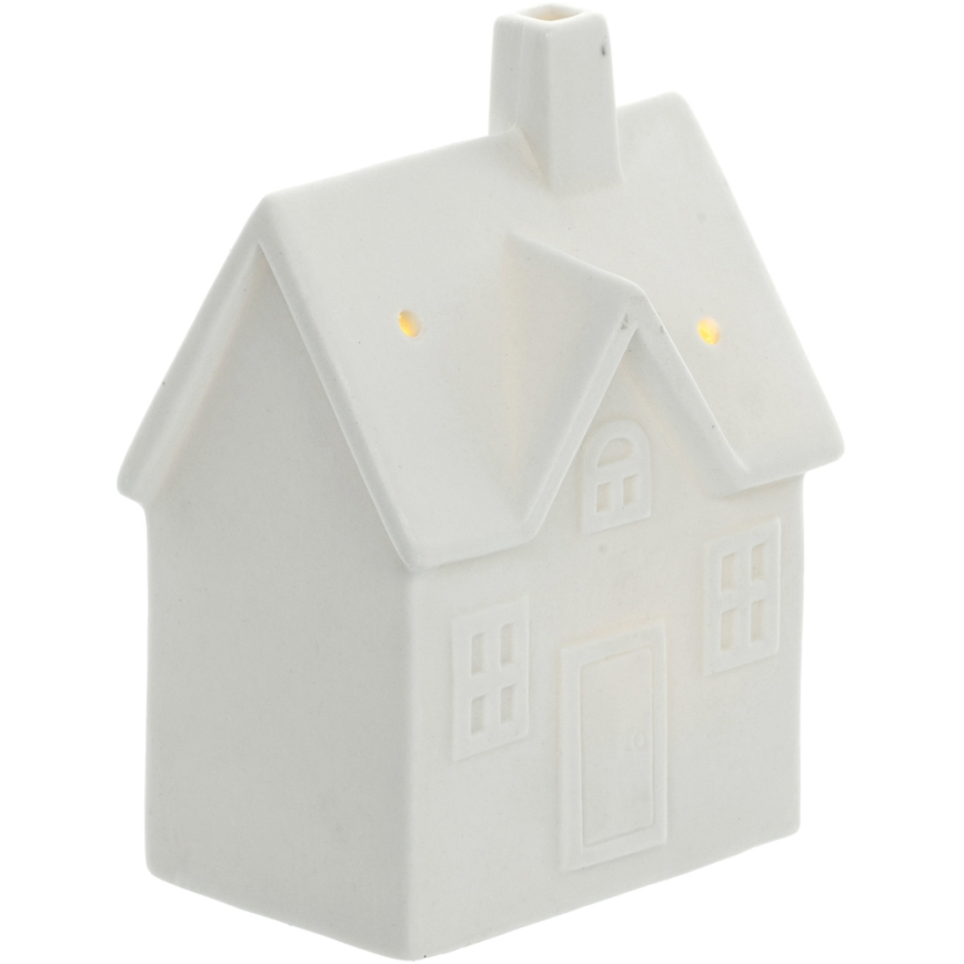 Decoración de porcelana LED LED/3xLR44/blanco cálido Casa Blanca