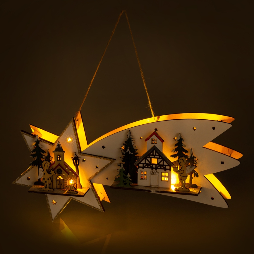 Decoración LED de Navidad LED/2xAA cometa