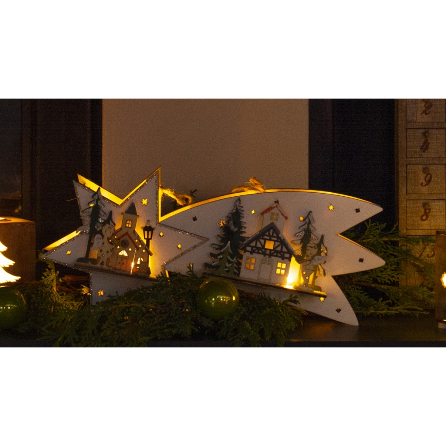 Decoración LED de Navidad LED/2xAA cometa