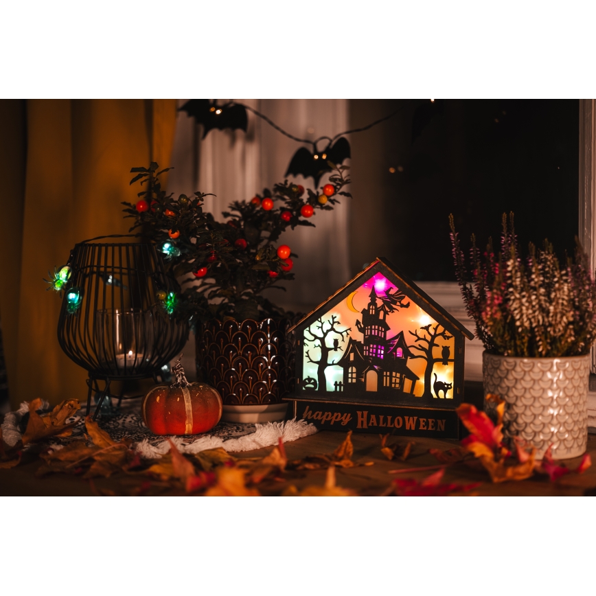 Decoración LED HALLOWEEN LED/2xAA casa encantada multicolor
