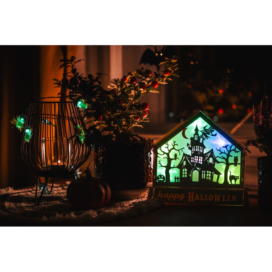Decoración LED HALLOWEEN LED/2xAA casa encantada multicolor