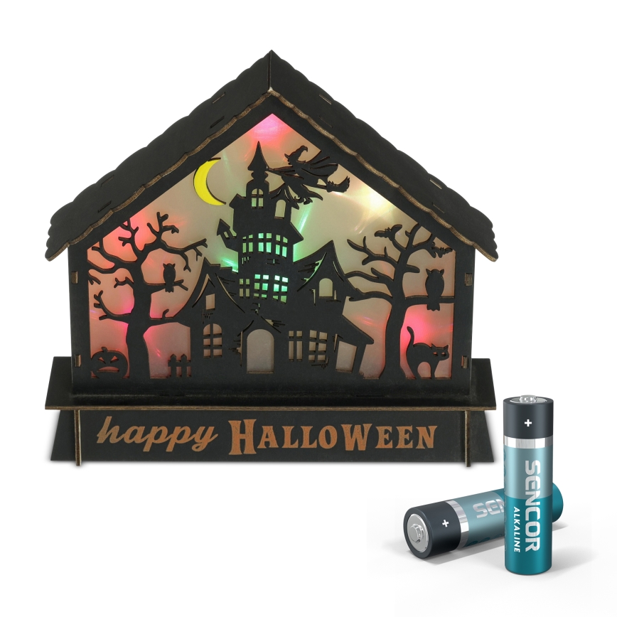 Decoración LED HALLOWEEN LED/2xAA casa encantada multicolor