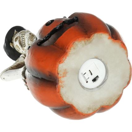 Decoración LED HALLOWEEN LED/2xLR44/blanco cálido esqueleto en una calabaza de resina