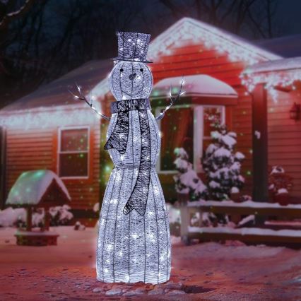 Decoración navideña LED exterior LED/3,6W/230V/blanco frío 124 cm IP44 muñeco de nieve