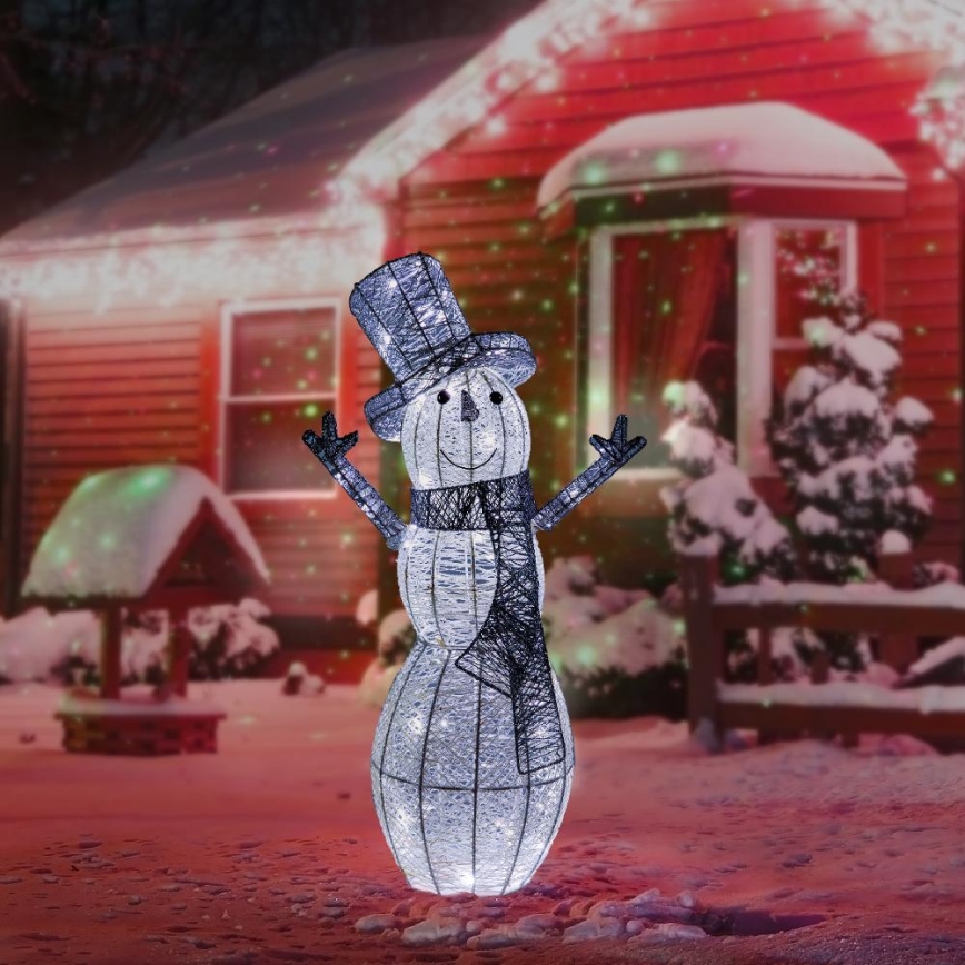 Decoración navideña LED exterior LED/3,6W/230V/blanco frío 75 cm IP44 muñeco de nieve