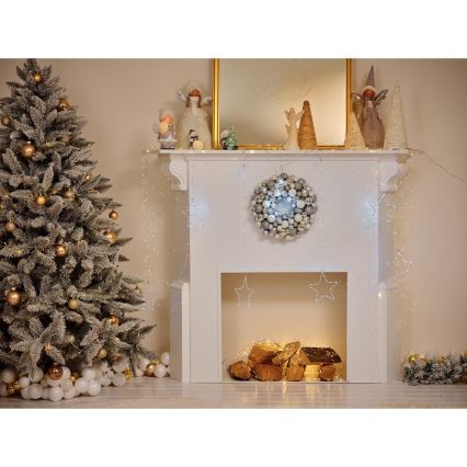 Decoración navideña LED LED/2xLR44/blanco cálido muñeco de nieve con árbol