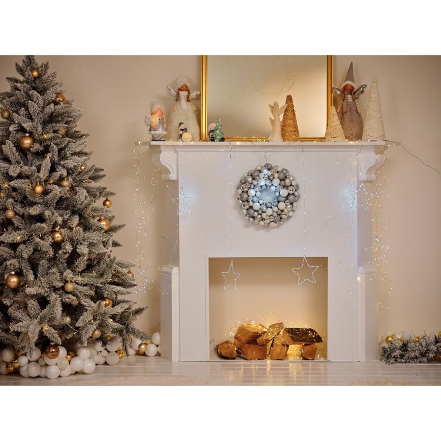 Decoración navideña LED LED/2xLR44/blanco cálido muñeco de nieve con árbol