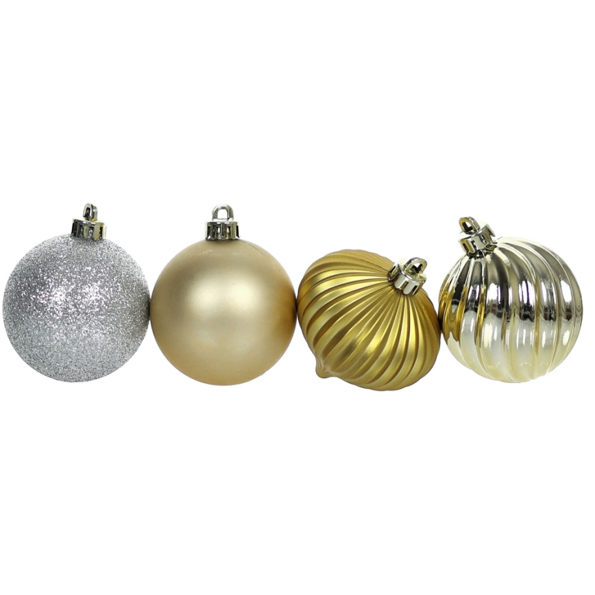 Juego de adornos navideños 30 piezas dorado/plata