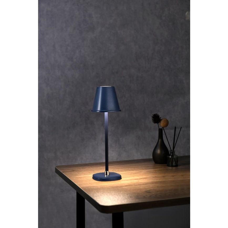 Lámpara de mesa LED recargable y regulable LED/3W/1800 mAh azul oscuro