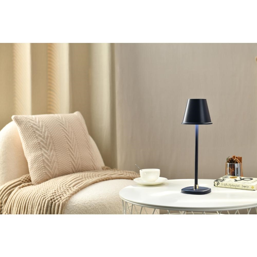 Lámpara de mesa LED recargable y regulable LED/3W/1800 mAh azul oscuro