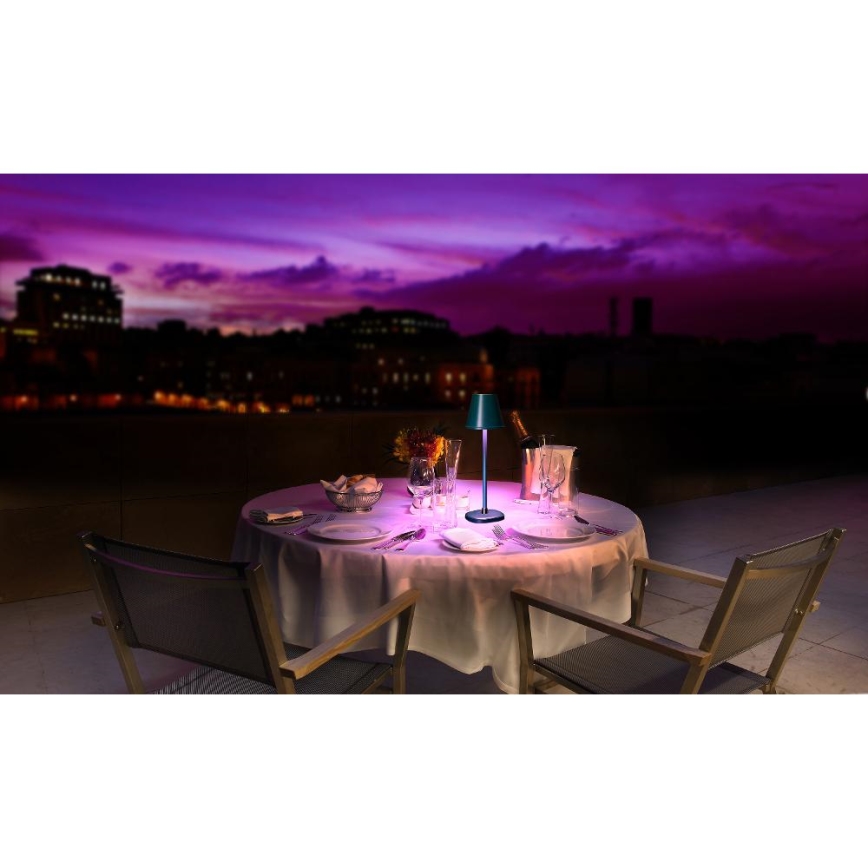 Lámpara de mesa LED recargable y regulable LED/3W/1800 mAh azul oscuro