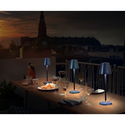 Lámpara de mesa LED recargable y regulable LED/3W/1800 mAh azul oscuro