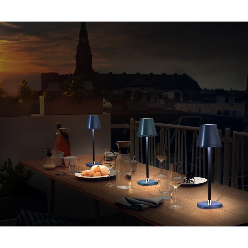 Lámpara de mesa LED recargable y regulable LED/3W/1800 mAh azul oscuro