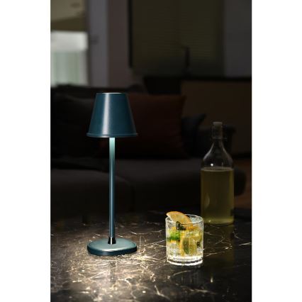 Lámpara de mesa LED recargable y regulable LED/3W/1800 mAh azul oscuro