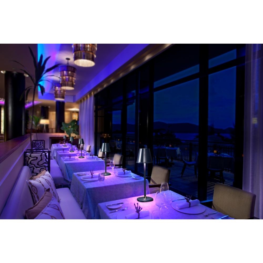 Lámpara de mesa LED recargable y regulable LED/3W/1800 mAh azul oscuro