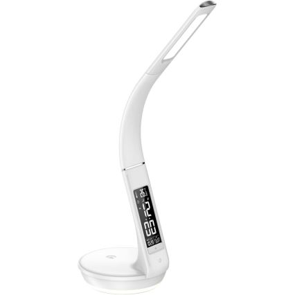 Lámpara de mesa LED regulable con carga inalámbrica Qi 5W y pantalla LED/6W/230V 3000/4000/6000K blanco