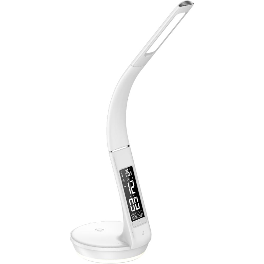 Lámpara de mesa LED regulable con carga inalámbrica Qi 5W y pantalla LED/6W/230V 3000/4000/6000K blanco