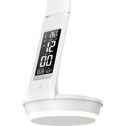 Lámpara de mesa LED regulable con carga inalámbrica Qi 5W y pantalla LED/6W/230V 3000/4000/6000K blanco