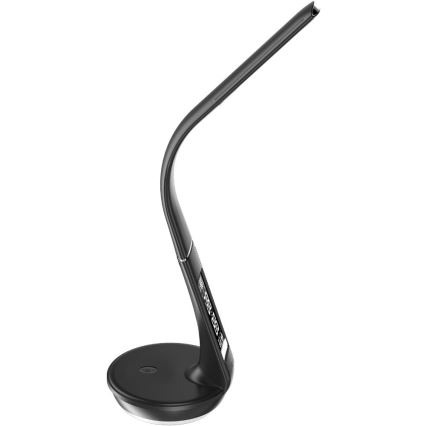 Lámpara LED regulable con carga inalámbrica Qi y pantalla LED/6W/230V 3000/4000/6000K negro