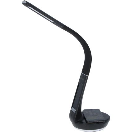 Lámpara LED regulable con carga inalámbrica Qi y pantalla LED/6W/230V 3000/4000/6000K negro