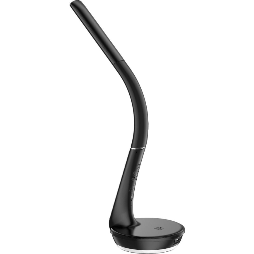 Lámpara LED regulable con carga inalámbrica Qi y pantalla LED/6W/230V 3000/4000/6000K negro