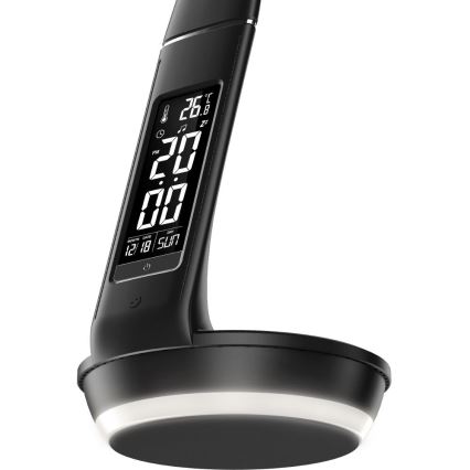 Lámpara LED regulable con carga inalámbrica Qi y pantalla LED/6W/230V 3000/4000/6000K negro