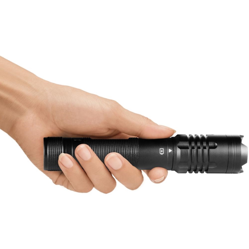 LED Linterna de aluminio recargable con power bank LED/2000 mAh 1000 lm IP22