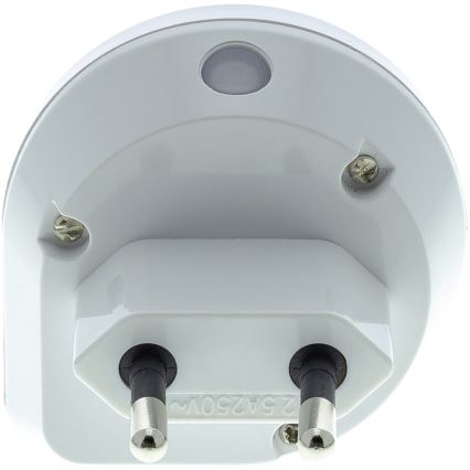 LED Luz de orientación con sensor para enchufes LED/0,4W/230V 3000K blanco
