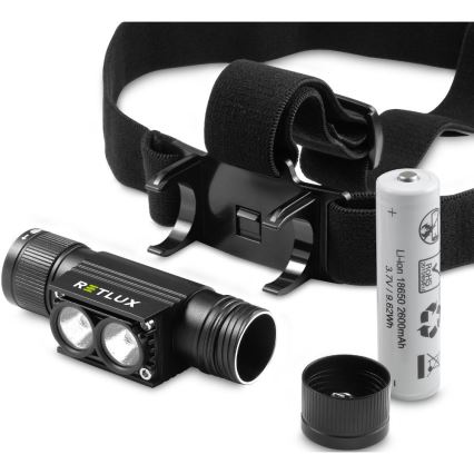 Linterna frontal de aluminio recargable con LED LED/2600 mAh IP66