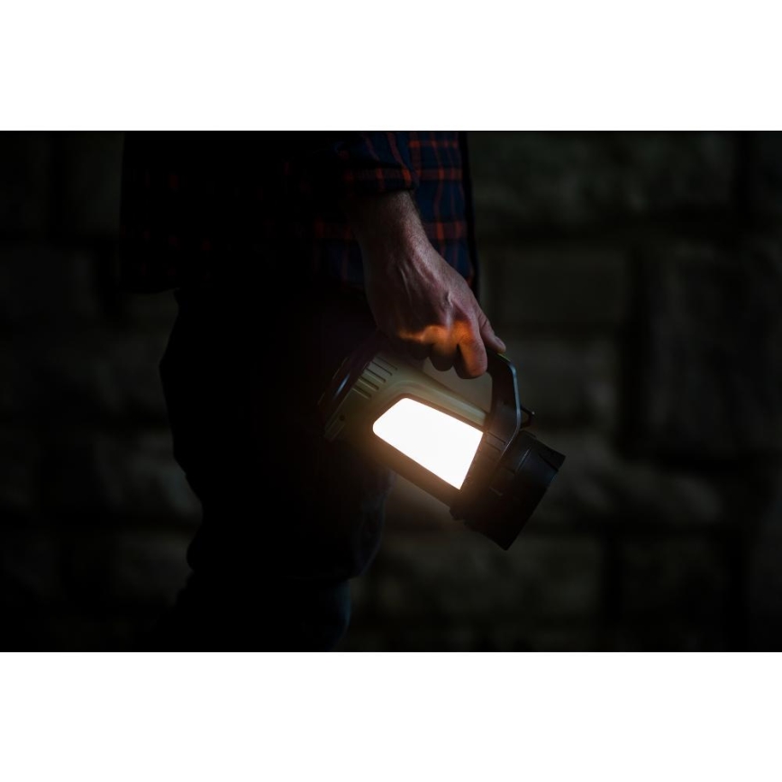 Linterna recargable LED regulable para exteriores con un power bank LED/21W/4400mAh IP44