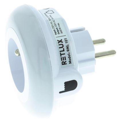 Luminaria de orientación LED con sensor crepuscular y enchufe LED/0,6W/230V
