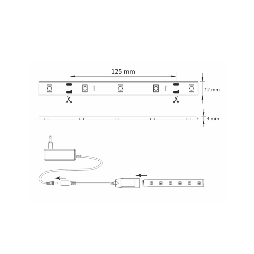 RGB LED Cinta regulable exterior Wi-fi LED/8W IP65 2 m Tuya