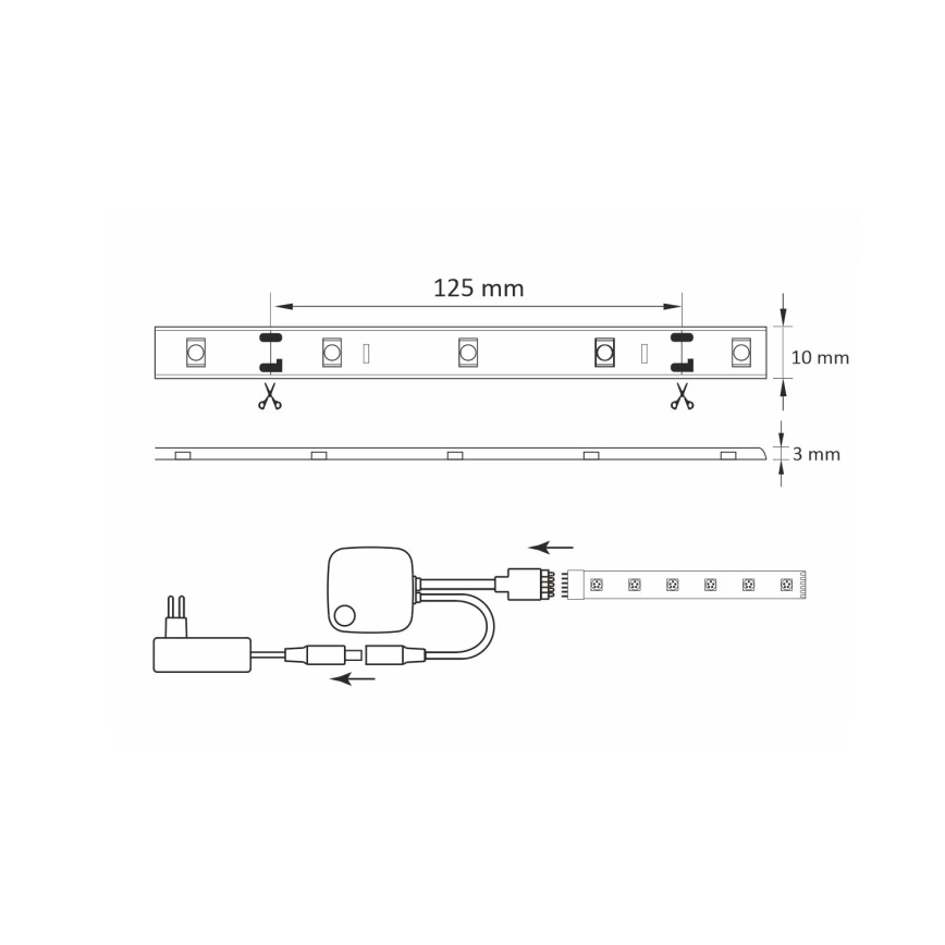 RGB LED Cinta regulable Wi-fi + modo música LED/16W/230V 5 m Tuya