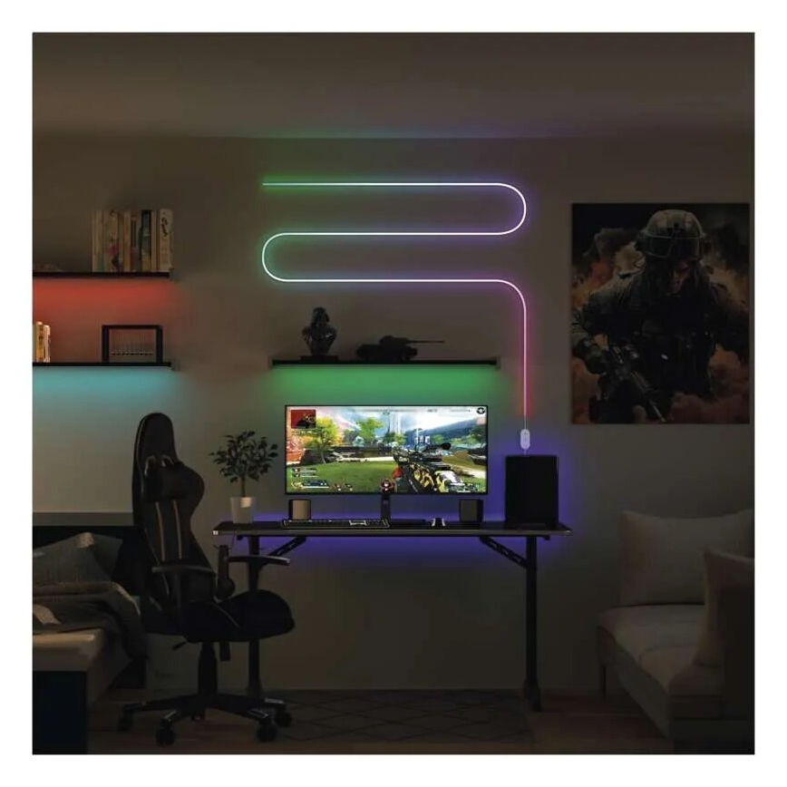 RGBIC Cinta LED regulable GoSmart LED/24W/230V 3 m Wi-Fi Tuya