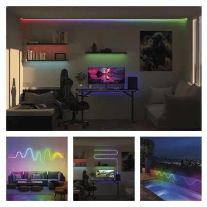 RGBIC Cinta LED regulable GoSmart LED/24W/230V 3 m Wi-Fi Tuya